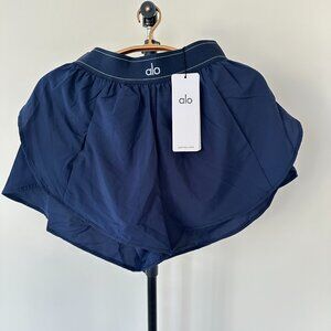 Alo Royal Blue Double-Layer Athletic Shorts, Women's Size S